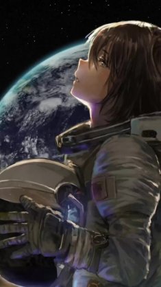anime girl astronaut live wallpaper