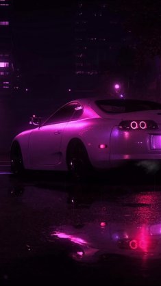 toyota supra  at neon night live wallpaper