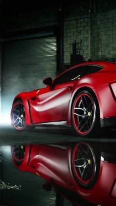 red ferrari in garage live wallpaper