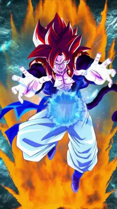 gogeta delivers a strong blast of energy (dragon ball legends) live wallpaper