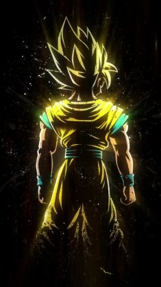 black background with goku (dragon ball z) live wallpaper