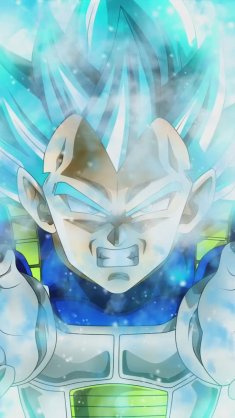 vegeta with magical blue sparkles and smoke live wallpaper