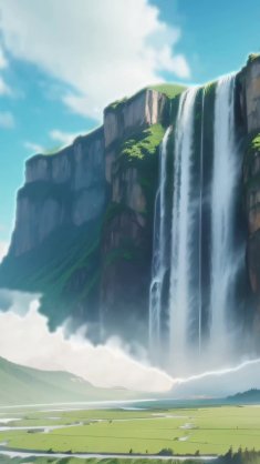 cartoon fantasy waterfalls live wallpaper