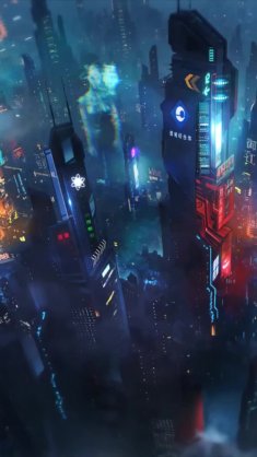 cyberpunk cityscape live wallpaper