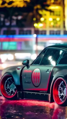 porsche on rainy night live wallpaper