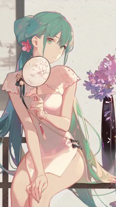 anime girl amongst blooms live wallpaper