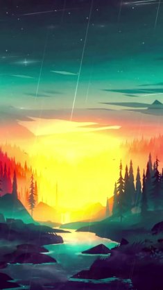 shining sun in forest live wallpaper