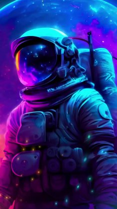 neon astronaut live wallpaper