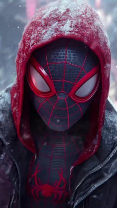 miles morales in snow live wallpaper