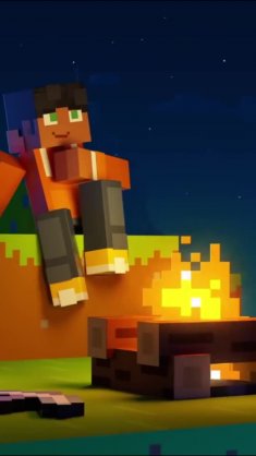 by the fire (minecraft) live wallpaper