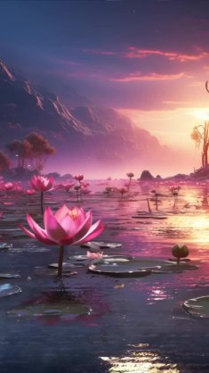 pink lotus lake live wallpaper