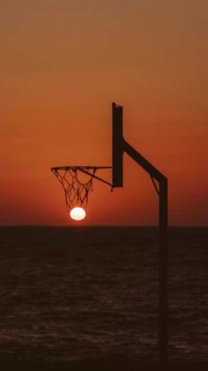 basketball at sunset live wallpaper