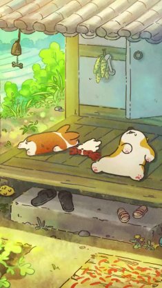 corgi sleeping live wallpaper