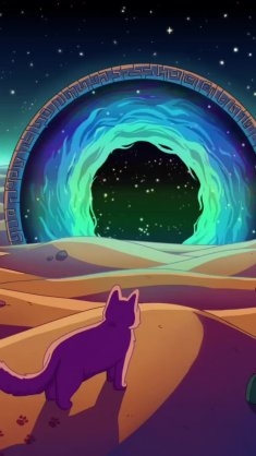 cat near portal live wallpaper