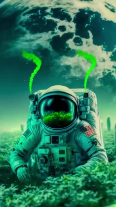 astronaut on blooming planet live wallpaper