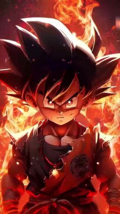 goku kid on fire live wallpaper