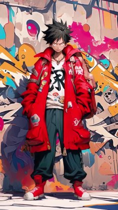 luffy in streetwear live wallpaper