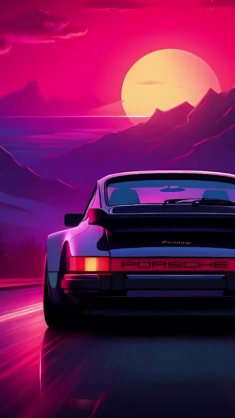 porsche 911 synthwave live wallpaper