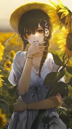 sunflower girl live wallpaper