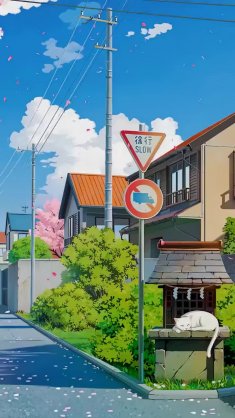 spring blossom town live wallpaper