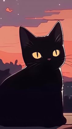 halloween lofi cat live wallpaper