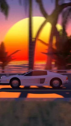 retrowave ferrari testarossa live wallpaper