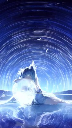 hatsune miku under night starry river live wallpaper