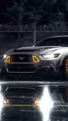 silver ford mustang live wallpaper