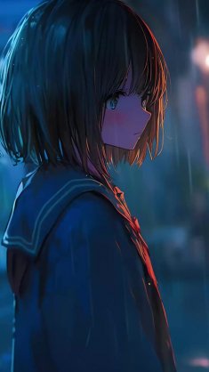 alone in the night rain live wallpaper