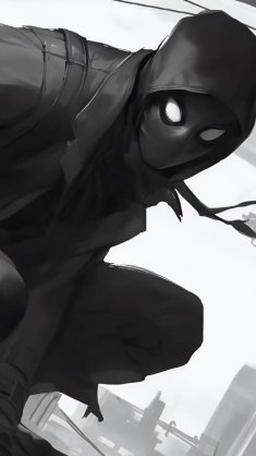 monochrome spider-man live wallpaper
