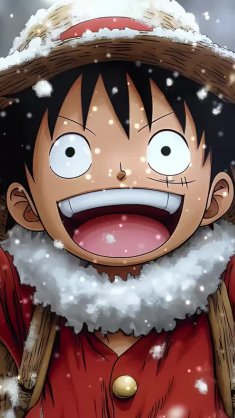 child luffy in winter live wallpaper