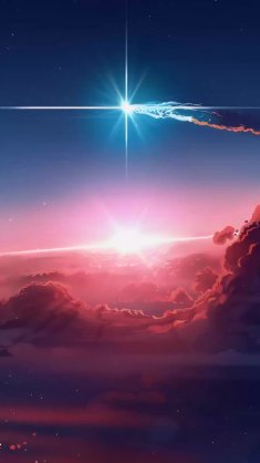 night sky with comet live wallpaper