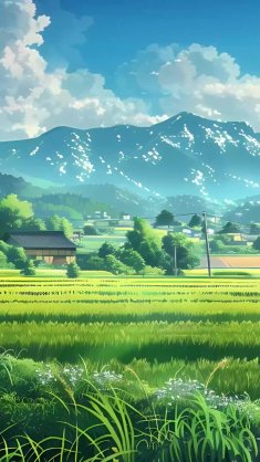 green fields and peaks live wallpaper