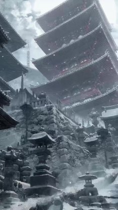 temple ruins in winter live wallpaper