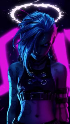 neon jinx (arcane) live wallpaper