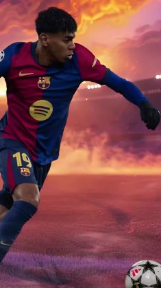 lamine yamal on the field live wallpaper