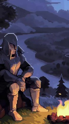 oblivion fireplace (pixel) live wallpaper