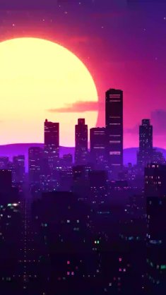 neon skyline live wallpaper