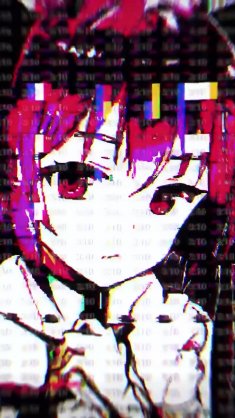 glitched anime girl live wallpaper