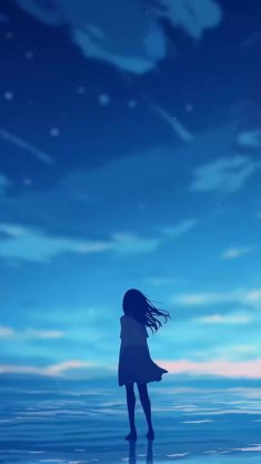 alone in midnight blue live wallpaper