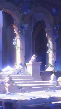 blue bloom among the ruins live wallpaper