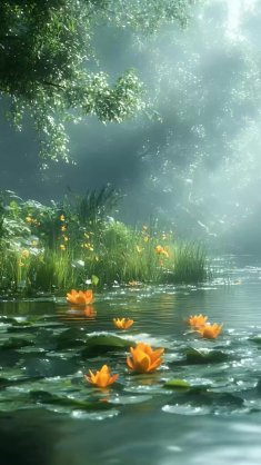 yellow water lilies live wallpaper