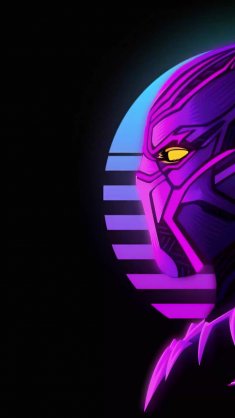 black panther neon glow live wallpaper