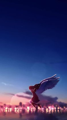wings at sunset live wallpaper