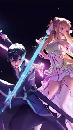 kirito and asuna - sword art online duo live wallpaper