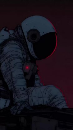 astronaut in red live wallpaper