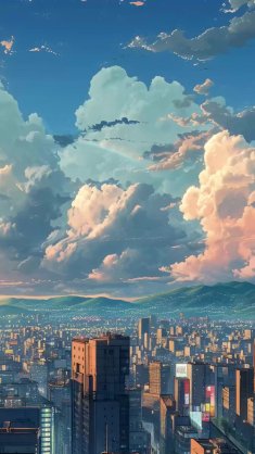 cloud towers above tokyo live wallpaper