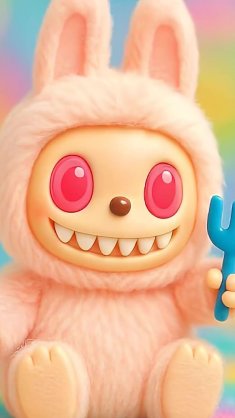 pink labubu live wallpaper