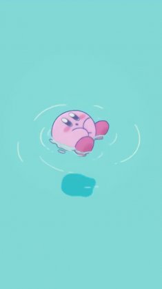 kirby drifting in blue live wallpaper