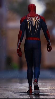 spiderman on the street under the rain live wallpaper